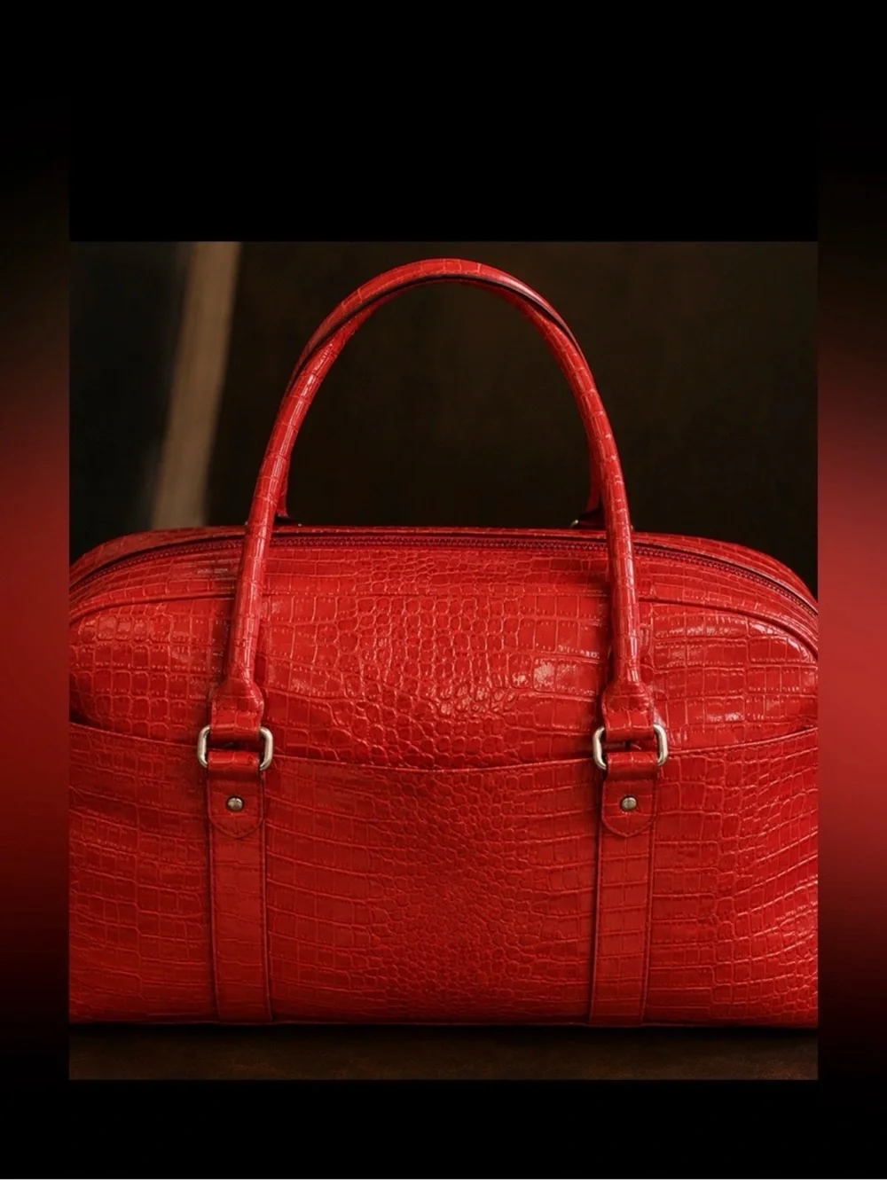 Red Crocodile Embossed Bath & Body Works Collectors Edition Luggage Set